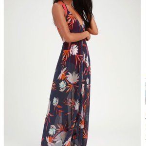 Floral Print Sheer Swim Cover-Up